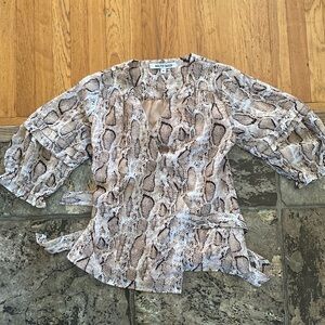 Walter Baker Snake Print Wrap Blouse Size Medium